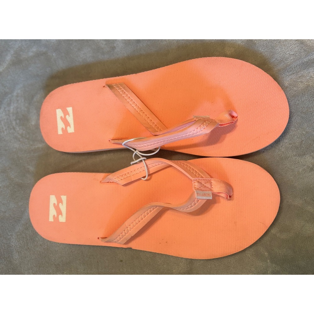 Billabong Dama Flip Flops Peach Coral Rubber Thong Sandals Womens-11